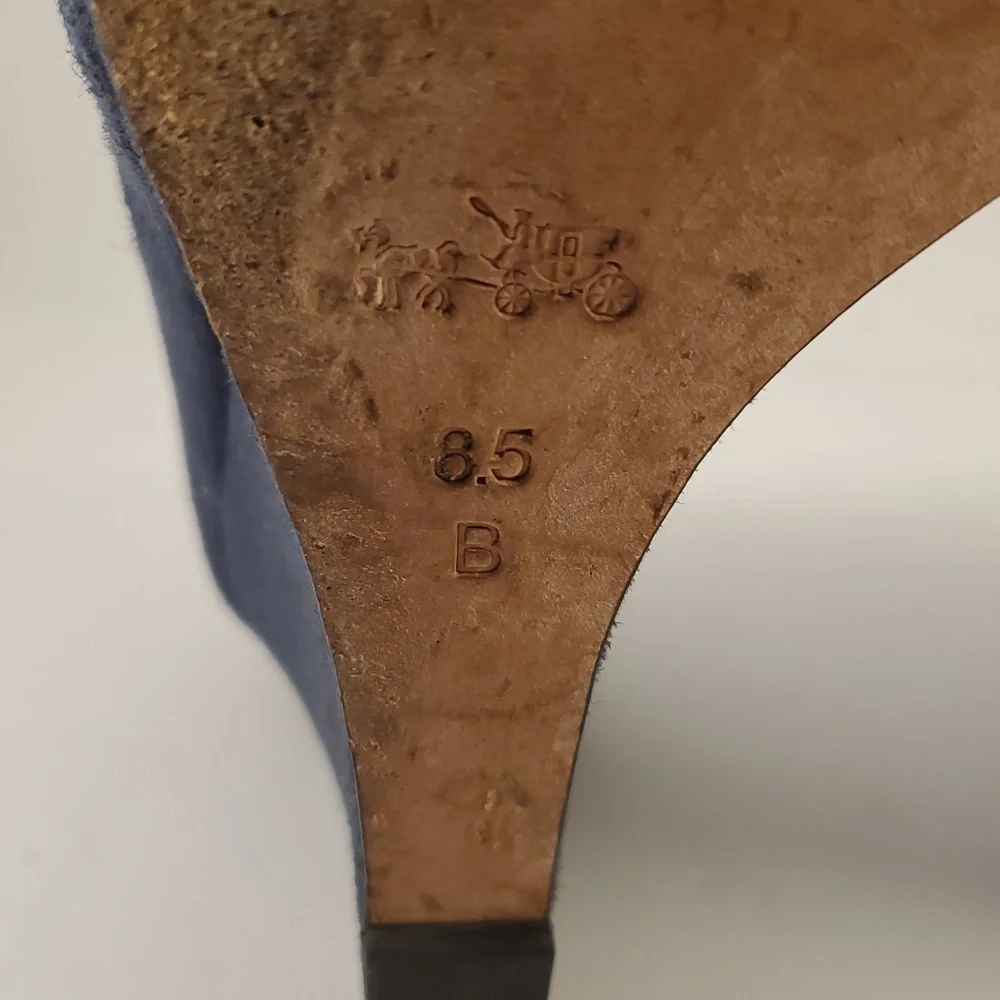 Coach Women's Blue Suede Pumps Size 8 1/2 Style Rileigh - Picture 11 of 11